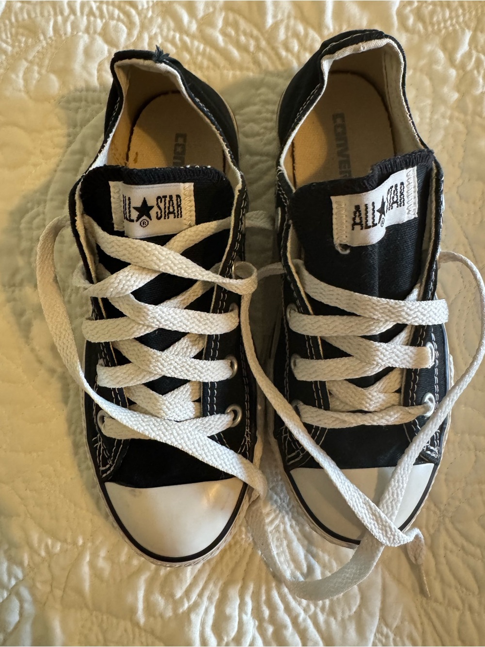 Converse Kids Black and White Low-Top Canvas Sneakers